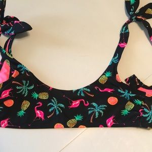 Xhilaration Black Design Swim Suit Top